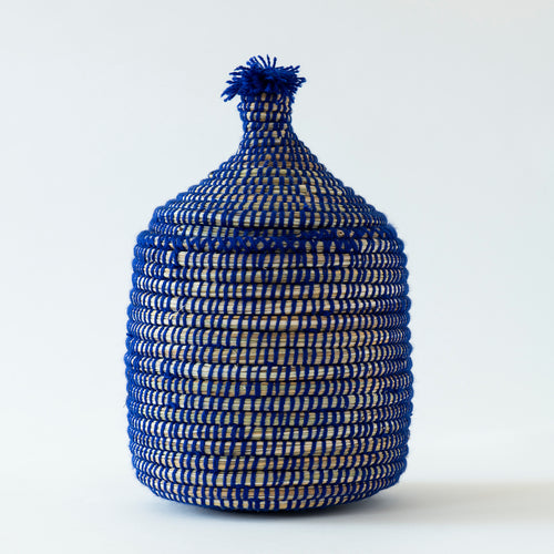 Moroccan Handmade Basket-Royal Blue