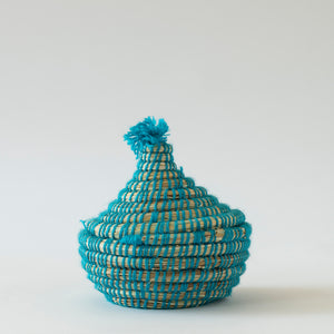 Small Moroccan Basket-Teal