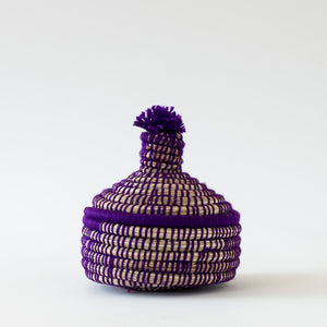 Moroccan Basket-Small Purple