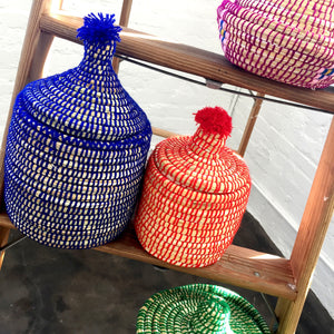 Moroccan Handmade Basket-Royal Blue