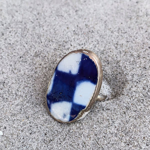 Ring- Sterling Silver with Porcelain Inlay