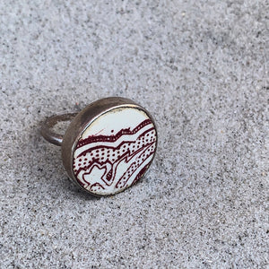 Ring-Sterling Silver with Porcelain Inlay