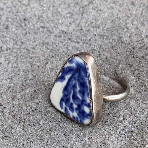 Ring-Sterling Silver with Porcelain Inlay
