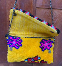 Load image into Gallery viewer, Vintage Rug Purse- Daring Yellow