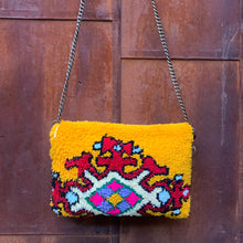Load image into Gallery viewer, Vintage Rug Purse- Daring Yellow